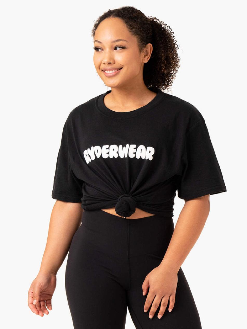 Black Women\'s Ryderwear Icon Oversized T-shirt | 71ES65670