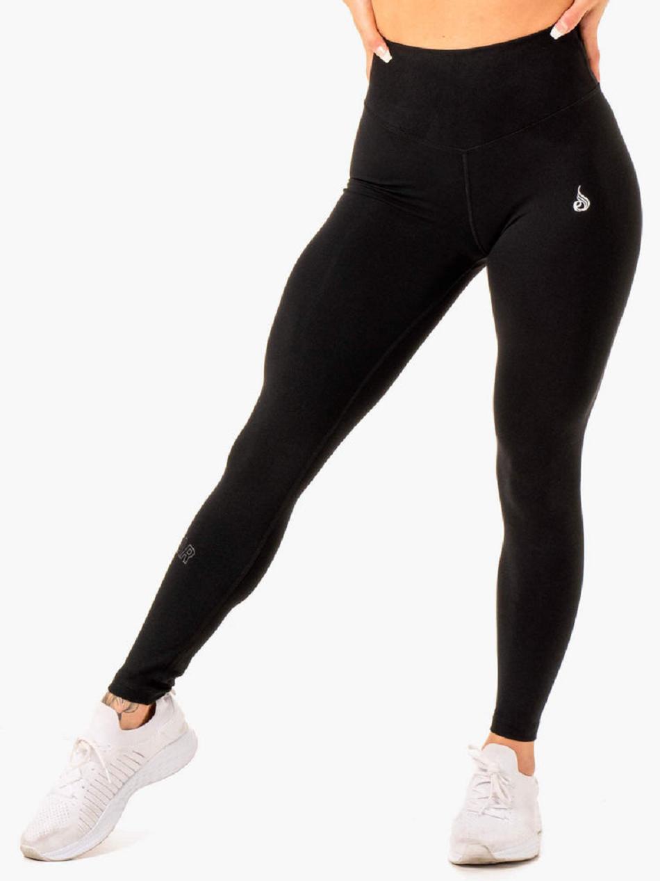 Black Women's Ryderwear Knockout High Waisted Leggings Scrunch Bum | 93T77990