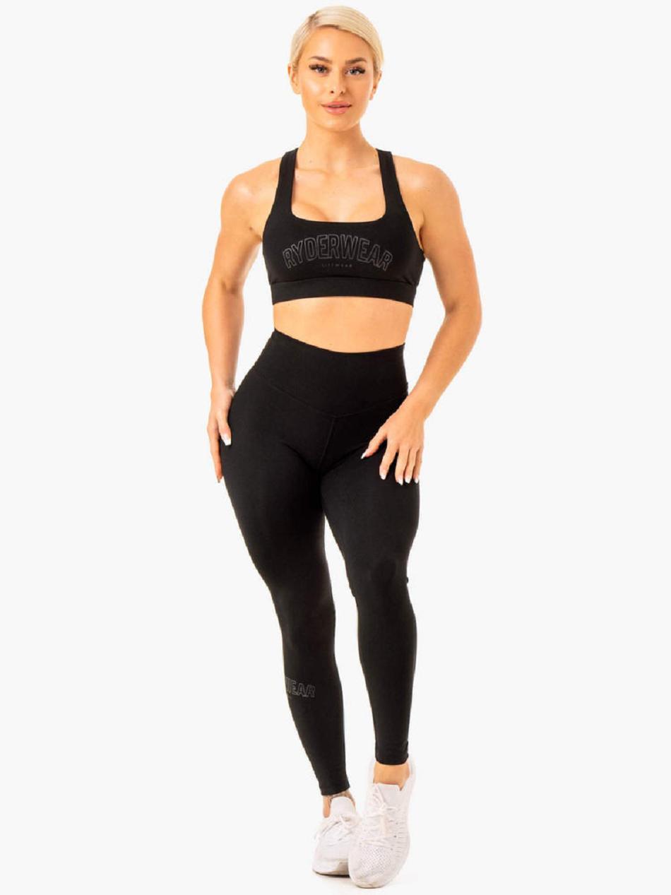 Black Women's Ryderwear Knockout High Waisted Leggings Scrunch Bum | 93T77990