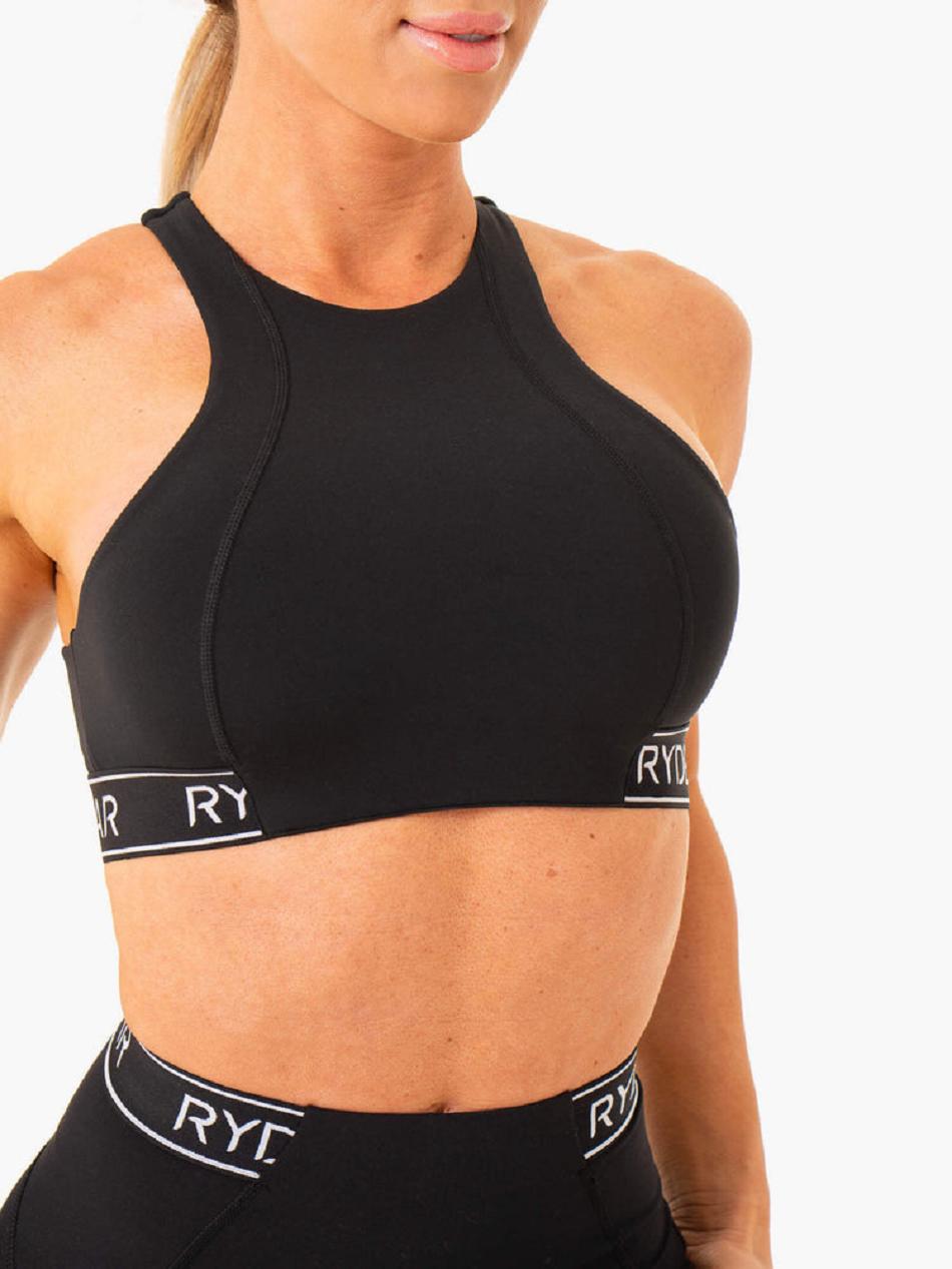 Black Women's Ryderwear Level Up High Impact Sports Bras | 58KR59018