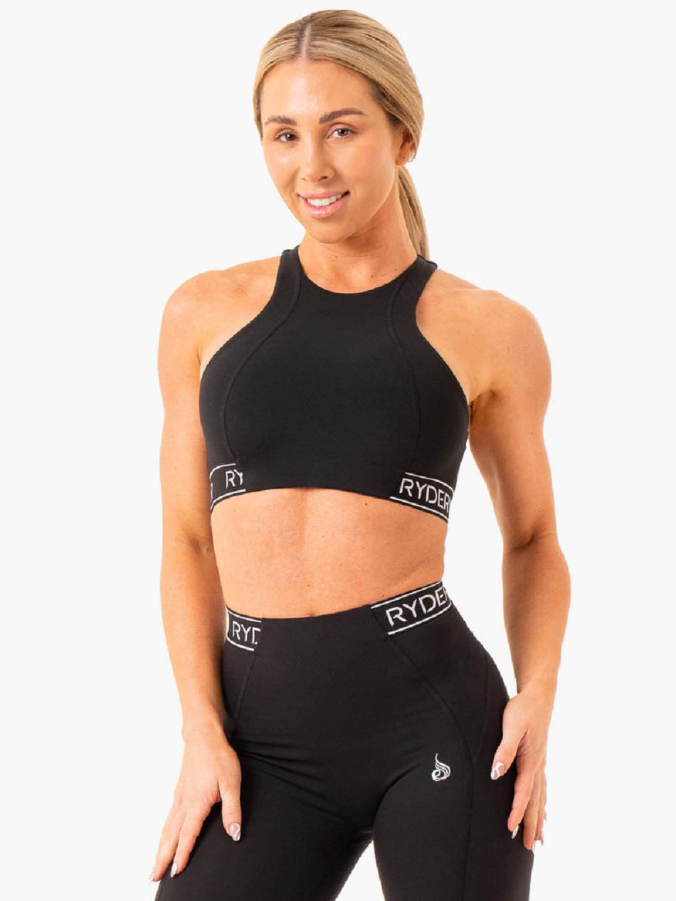 Black Women\'s Ryderwear Level Up High Impact Sports Bras | 58KR59018