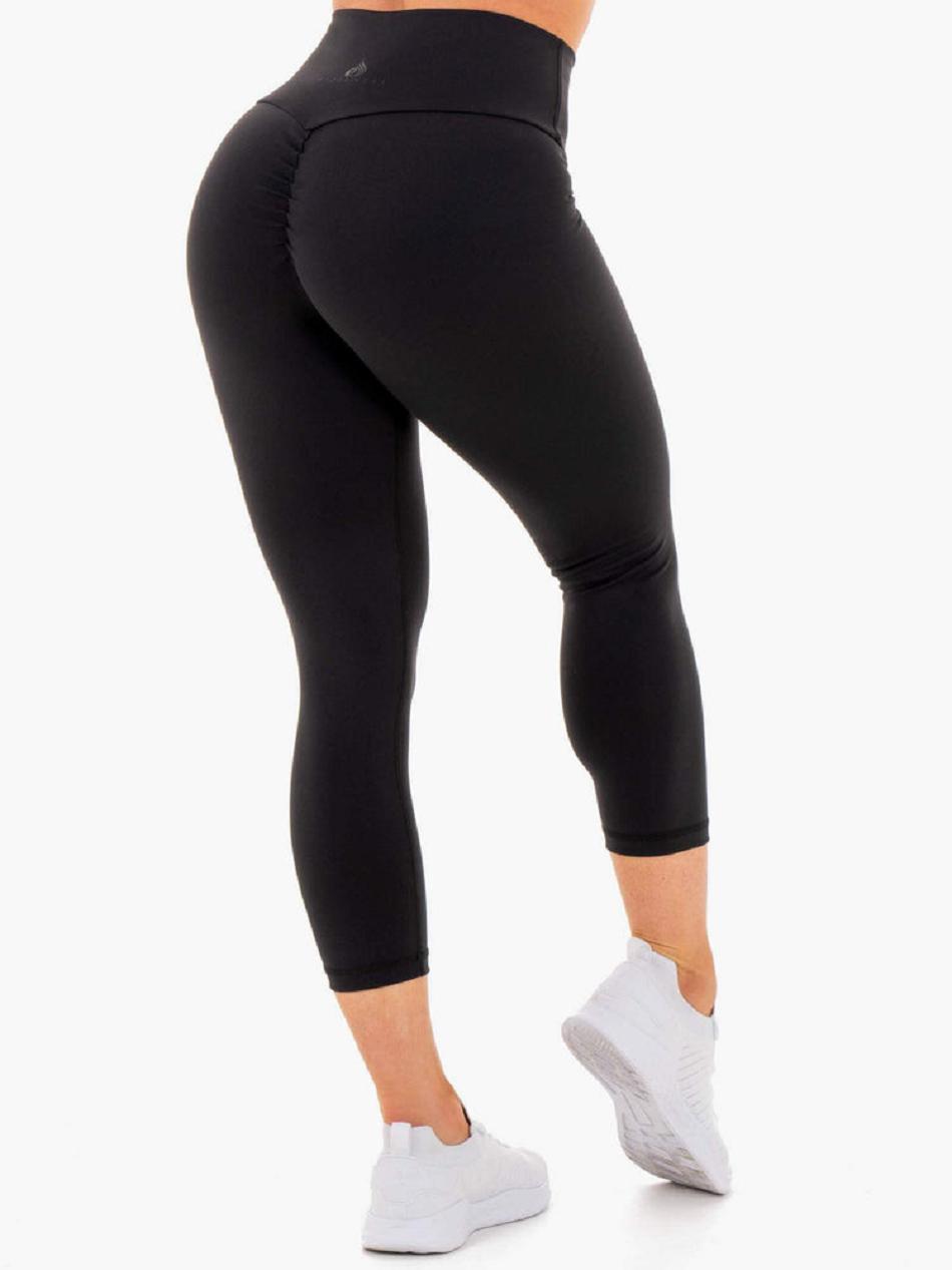 Black Women's Ryderwear Motion High Waisted 7/8 Leggings Scrunch Bum | 114G87973