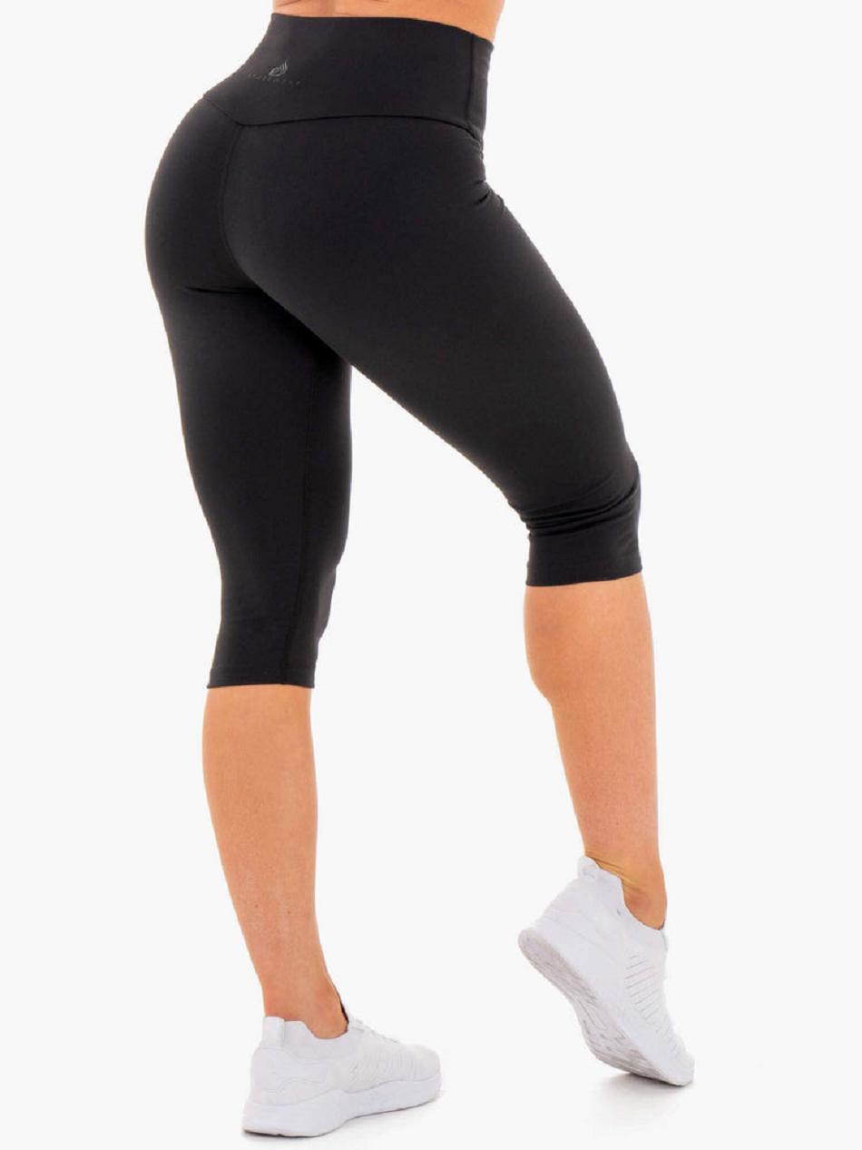 Black Women's Ryderwear Motion High Waisted Capri Leggings | NG3930684