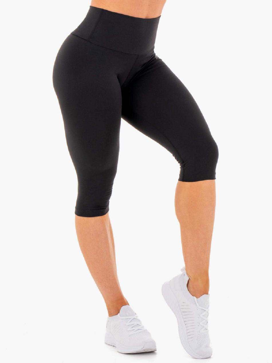 Black Women's Ryderwear Motion High Waisted Capri Leggings | NG3930684