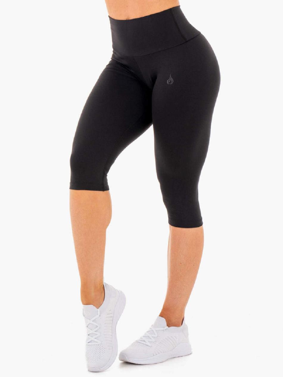 Black Women\'s Ryderwear Motion High Waisted Capri Leggings | NG3930684