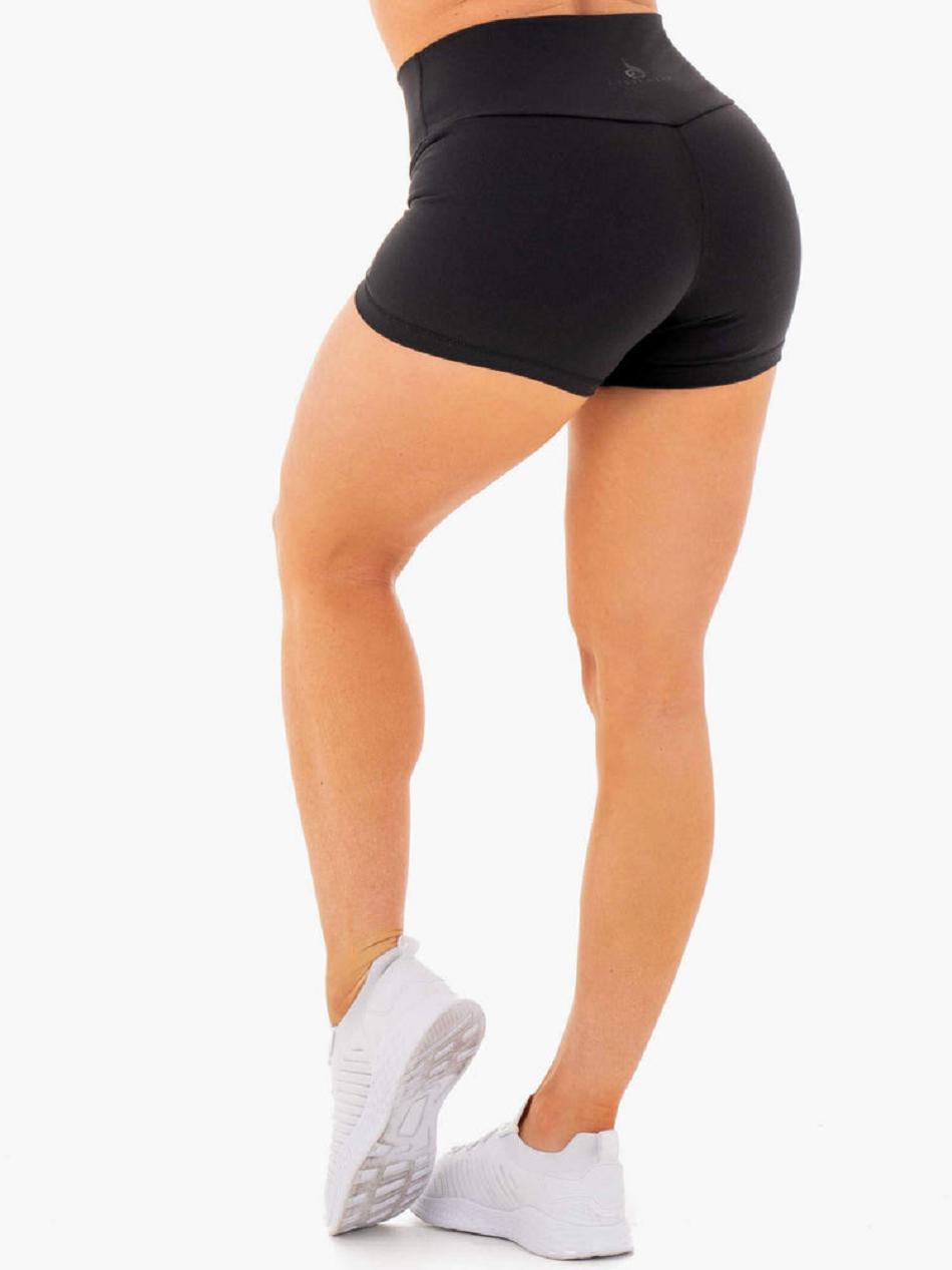 Black Women's Ryderwear Motion High Waisted Shorts | RFD14837