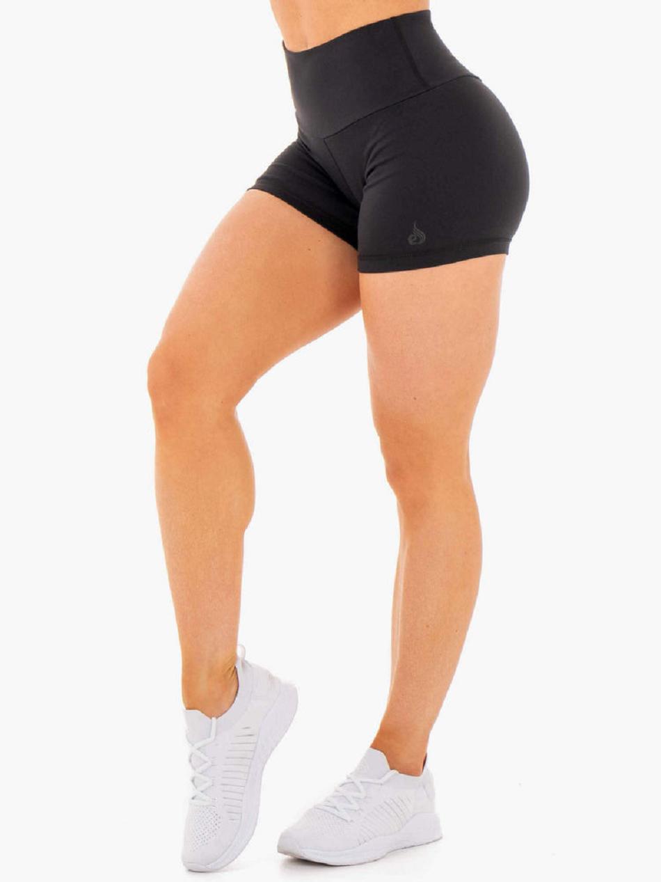 Black Women\'s Ryderwear Motion High Waisted Shorts | RFD14837