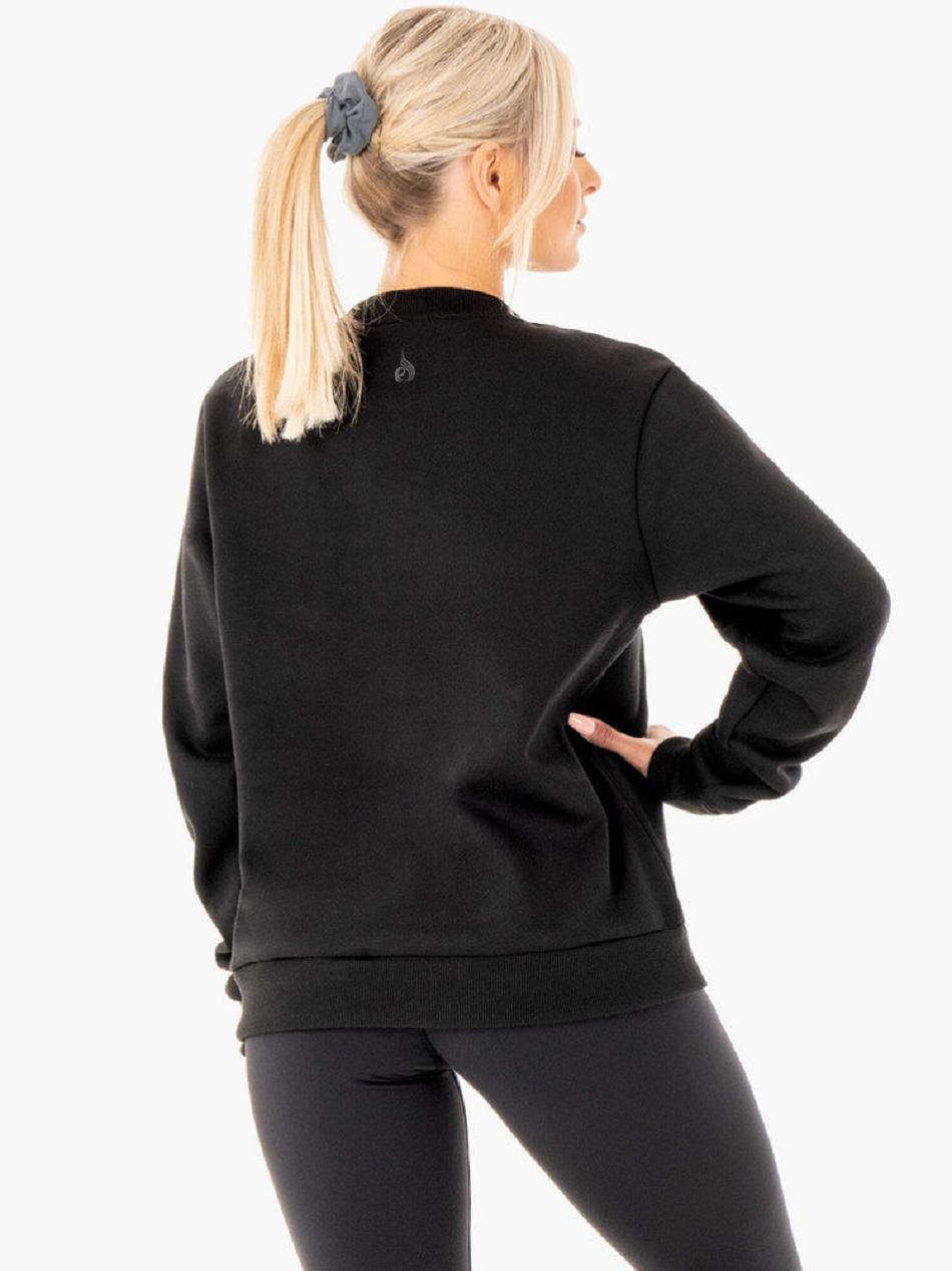 Black Women's Ryderwear Motion Oversized Sweaters | ES7396672