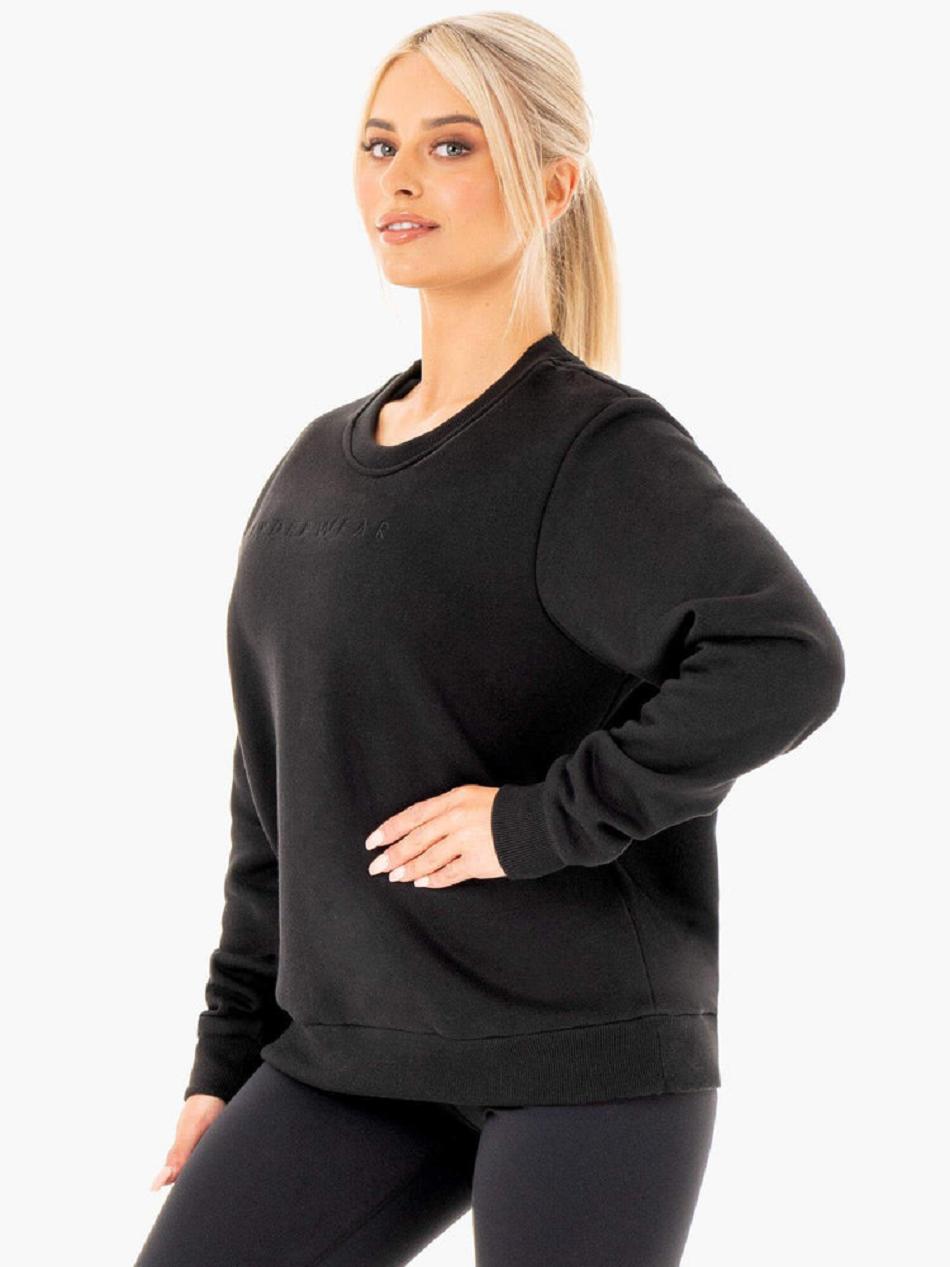 Black Women's Ryderwear Motion Oversized Sweaters | ES7396672