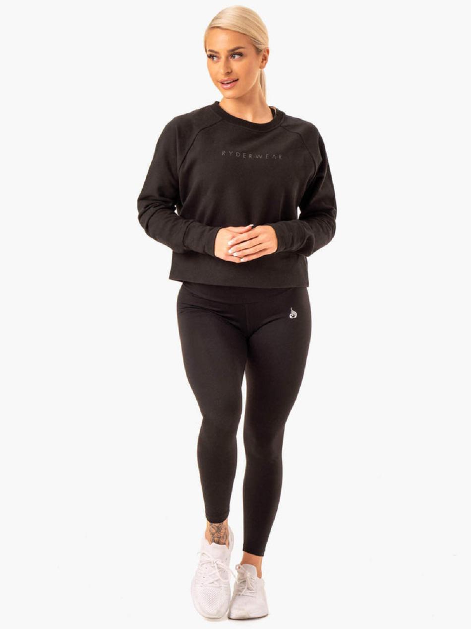 Black Women's Ryderwear Motion Sweater Top | 58RC59769