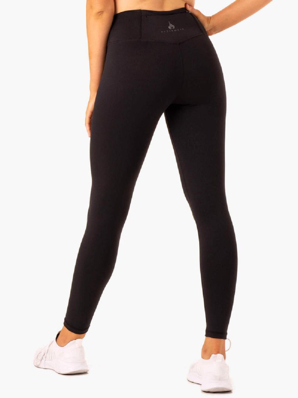 Black Women's Ryderwear Movement High Waisted Pocket Leggings | 603Y64856