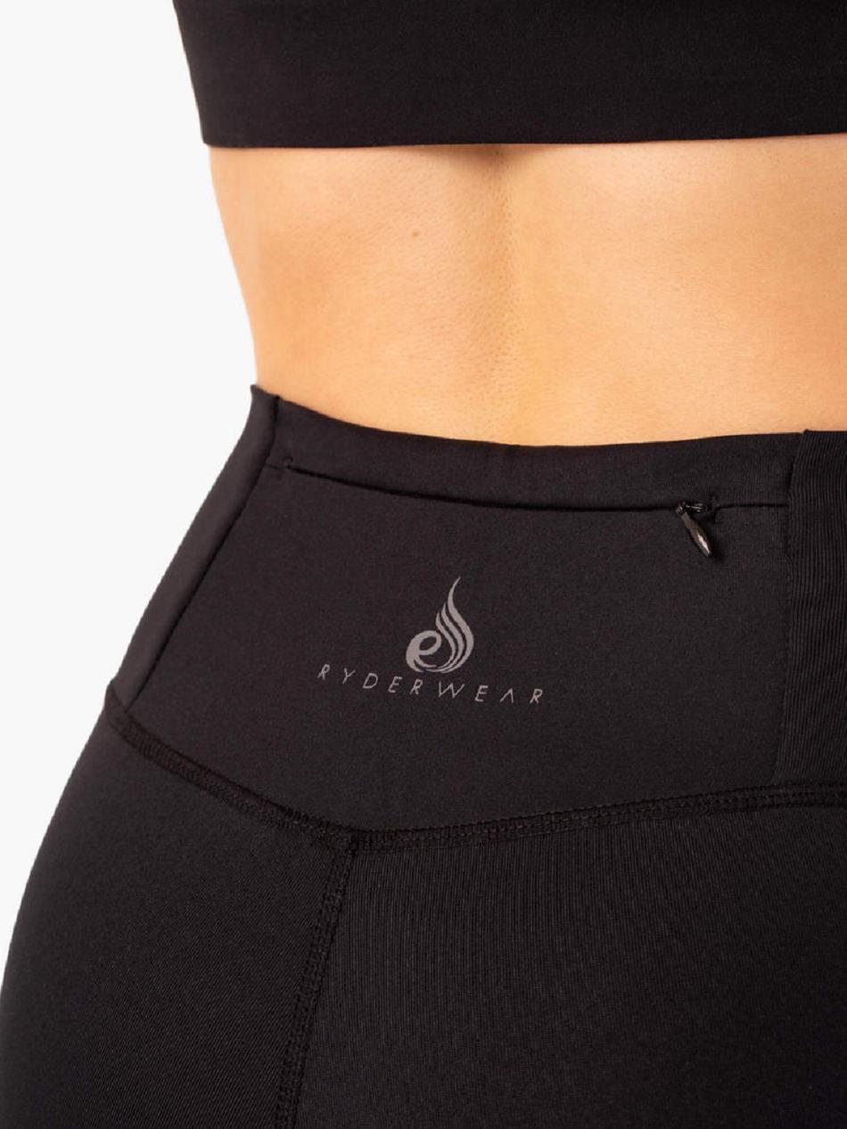 Black Women's Ryderwear Movement High Waisted Pocket Leggings | 603Y64856