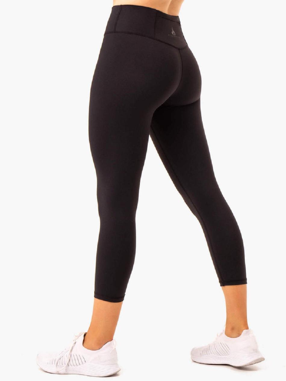 Black Women's Ryderwear Movement High Waisted 7/8 Pocket Leggings | 6Y4365585