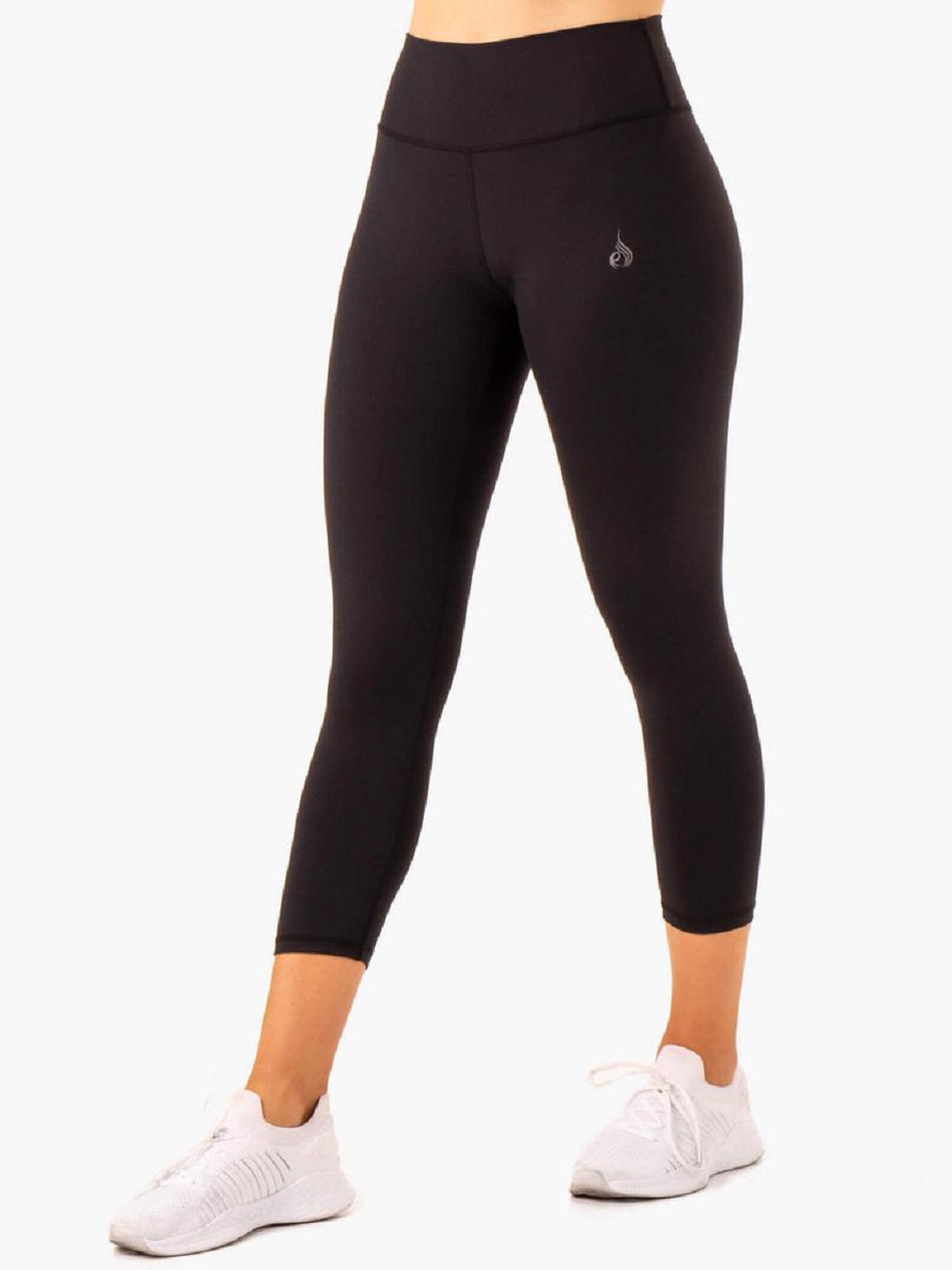 Black Women\'s Ryderwear Movement High Waisted 7/8 Pocket Leggings | 6Y4365585