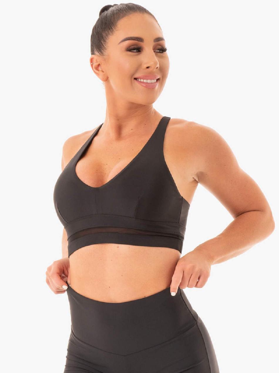 Black Women\'s Ryderwear NEM X RW Sports Bras | GB5472715