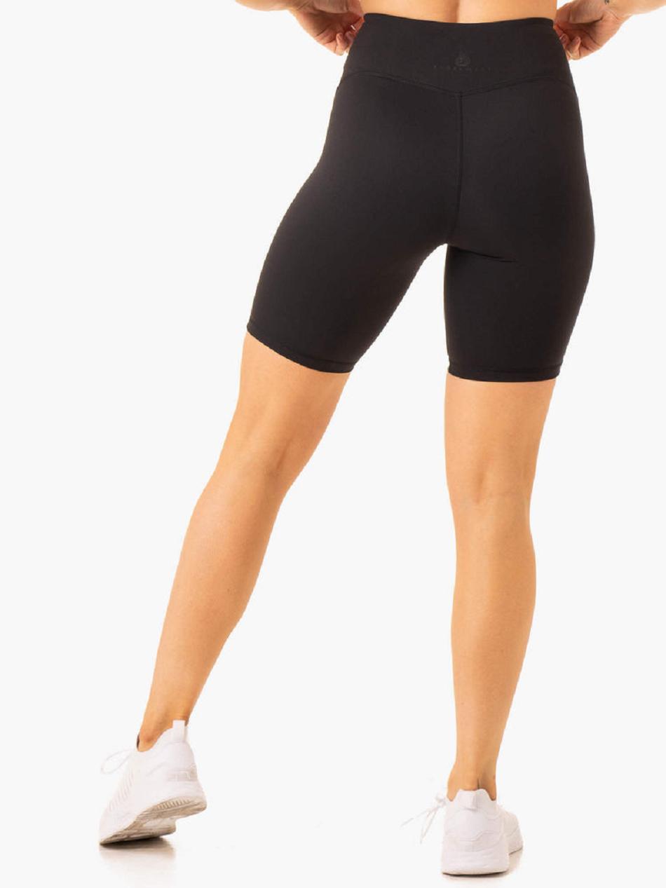 Black Women's Ryderwear NKD Frame High Waisted Bike Shorts | FR4853828