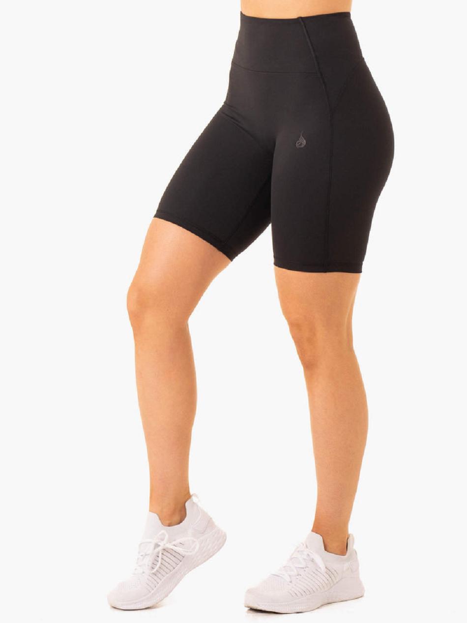 Black Women\'s Ryderwear NKD Frame High Waisted Bike Shorts | FR4853828