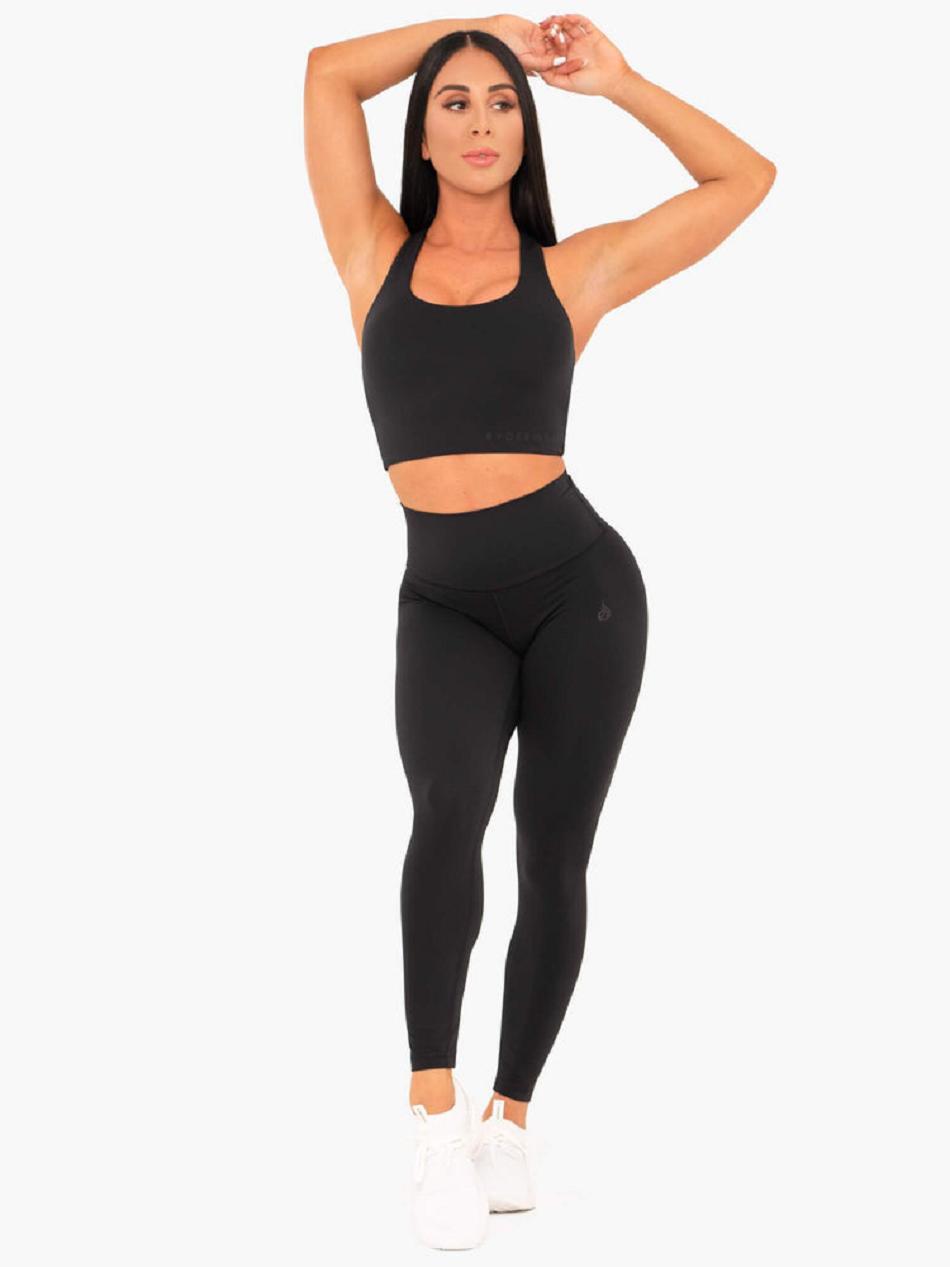 Black Women's Ryderwear NKD High Waisted Leggings | 67U3791783