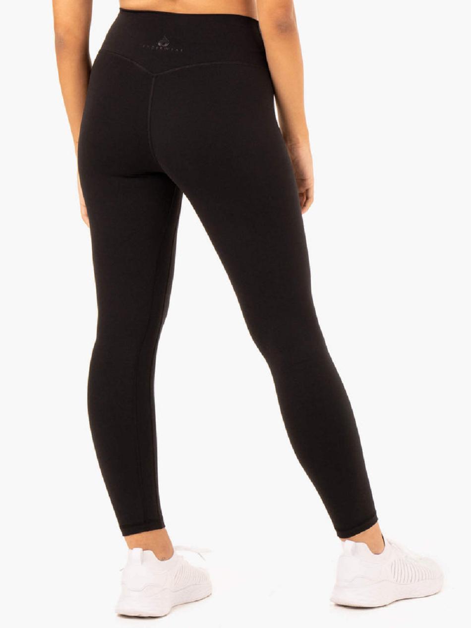 Black Women's Ryderwear NKD Refine High Waisted Leggings | ES4255216