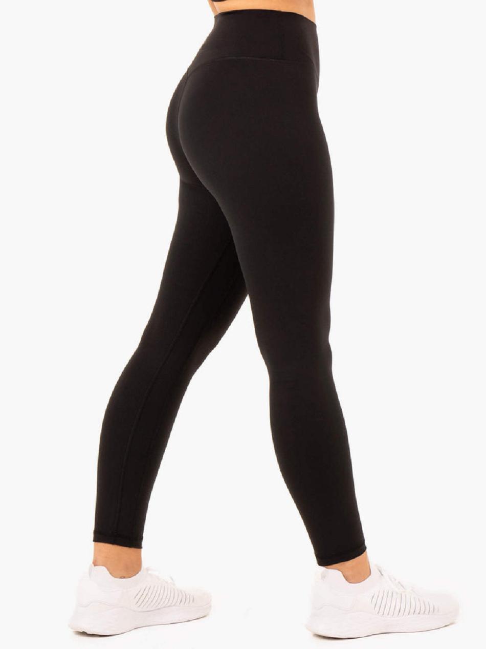 Black Women's Ryderwear NKD Refine High Waisted Leggings | ES4255216