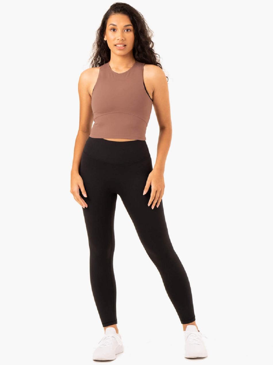 Black Women's Ryderwear NKD Refine High Waisted Leggings | ES4255216