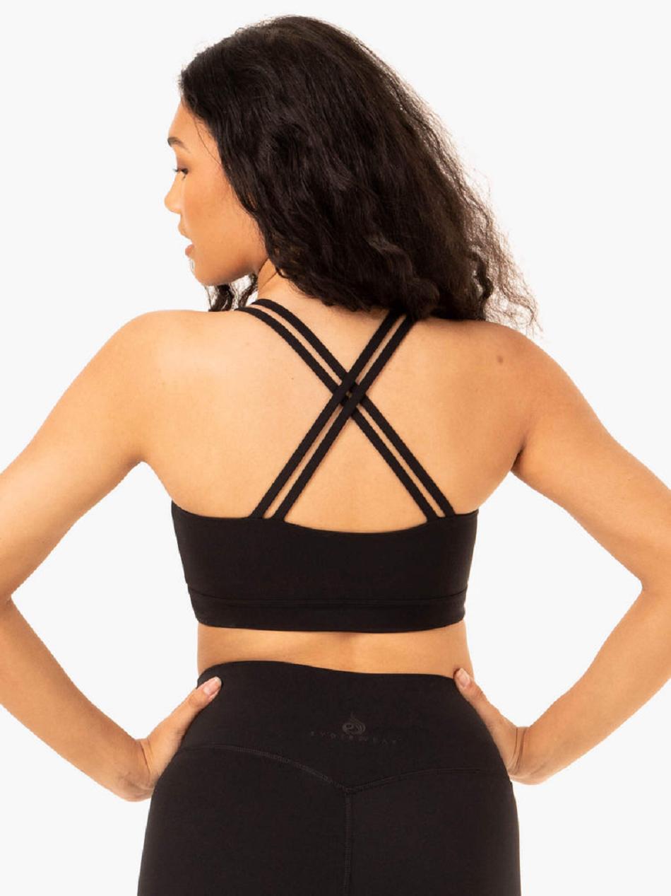 Black Women's Ryderwear NKD Refine Sports Bras | FG71295