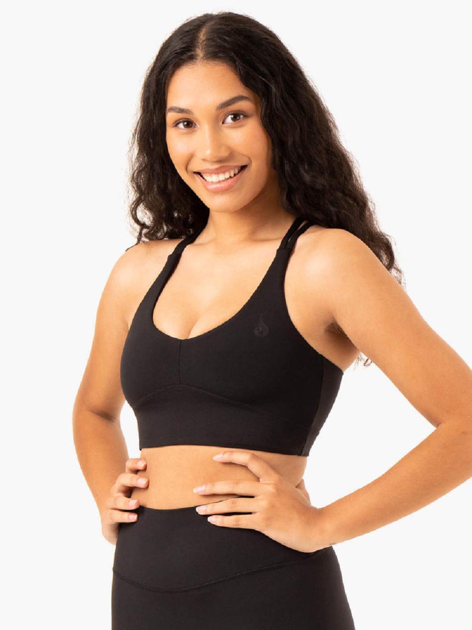 Black Women's Ryderwear NKD Refine Sports Bras | FG71295