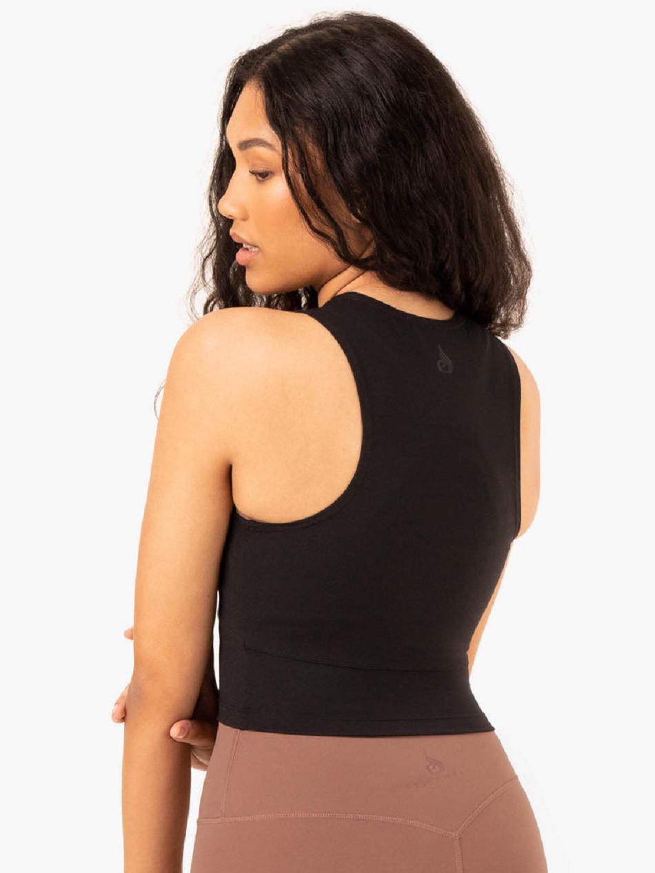 Black Women's Ryderwear NKD Refine Tank Top | 125J42386