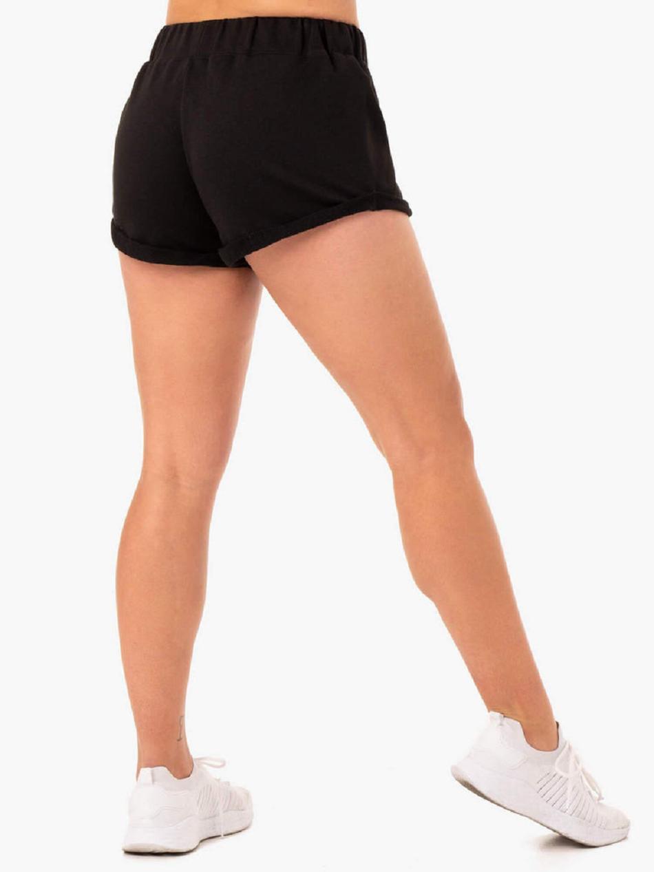 Black Women's Ryderwear Off Duty Fleece Shorts | 114J35488