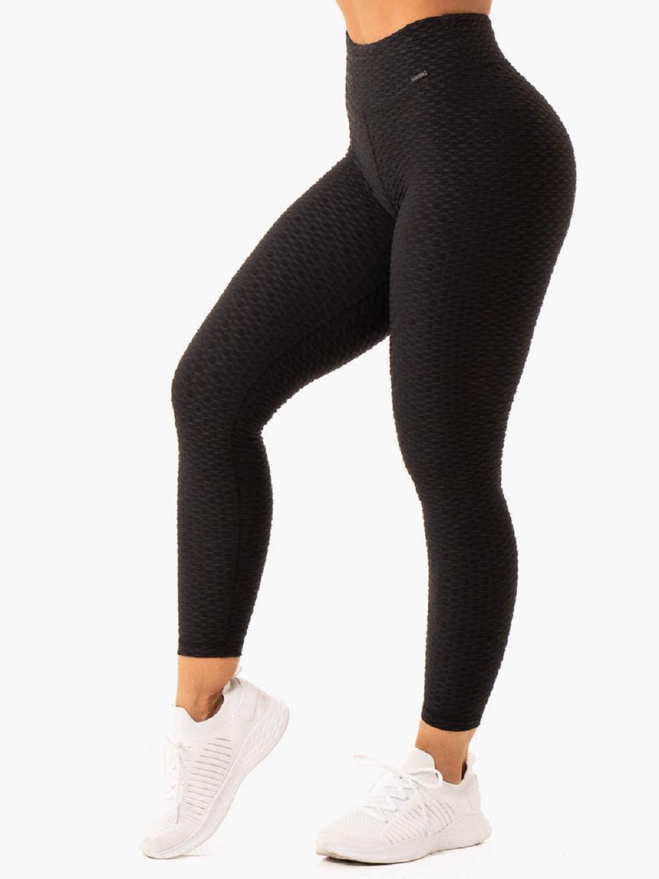 Black Women's Ryderwear Optic Scrunch Bum Leggings | OKT14615