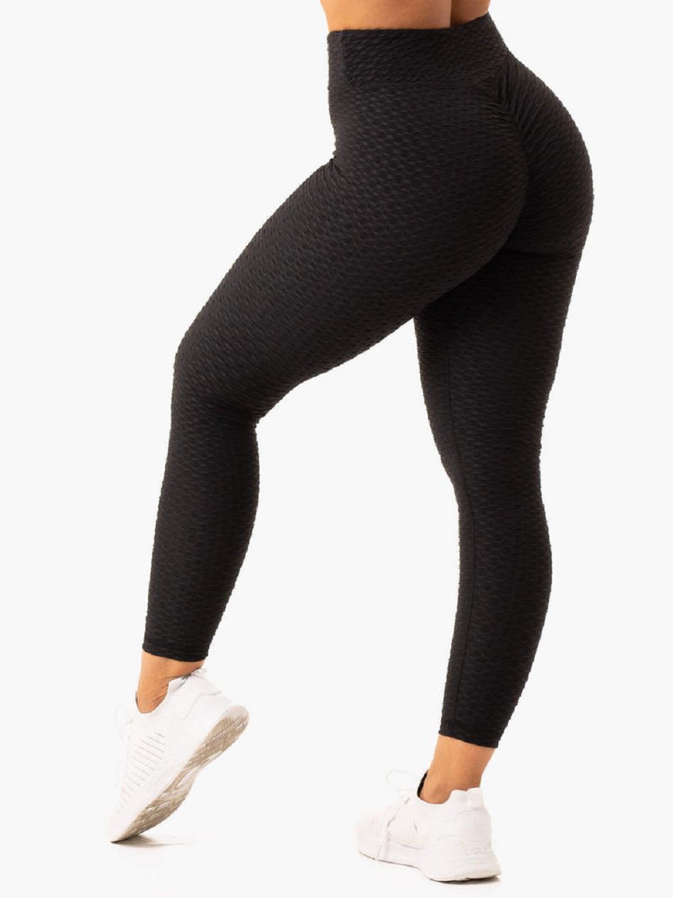 Black Women's Ryderwear Optic Scrunch Bum Leggings | OKT14615