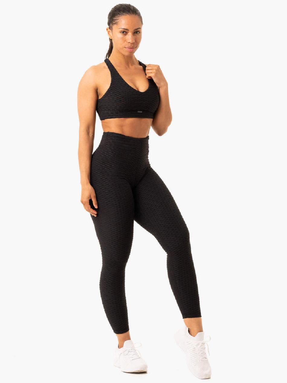 Black Women's Ryderwear Optic Scrunch Bum Leggings | OKT14615