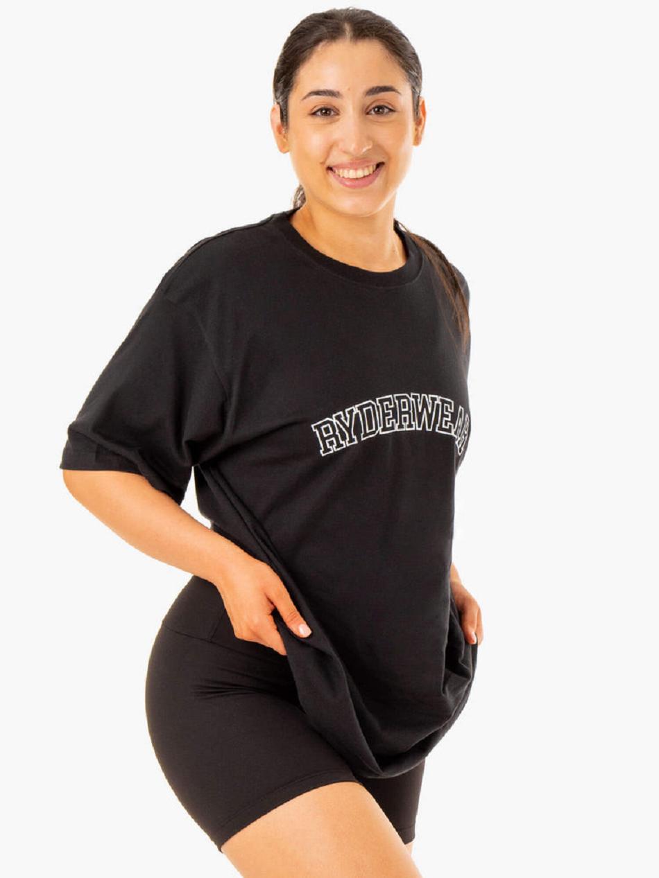 Black Women's Ryderwear Oversized T-shirt | 70EW77694