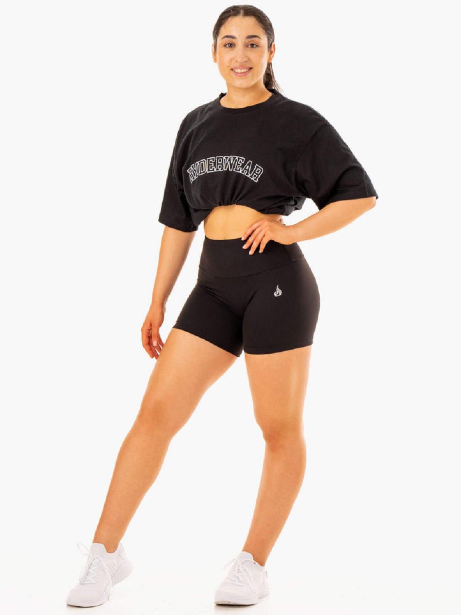 Black Women's Ryderwear Oversized T-shirt | 70EW77694