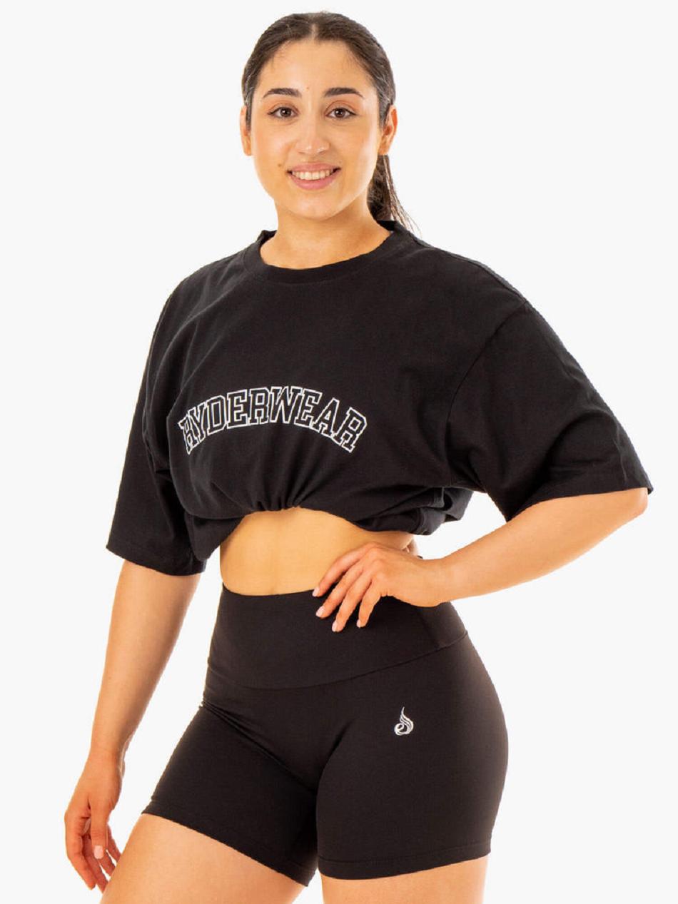 Black Women\'s Ryderwear Oversized T-shirt | 70EW77694