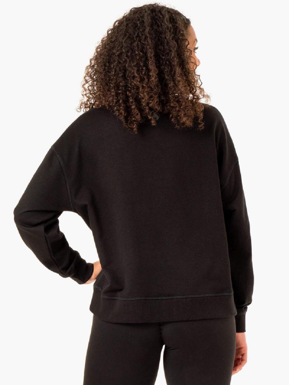 Black Women's Ryderwear Recover Lightweight Sweaters | 634Y12736