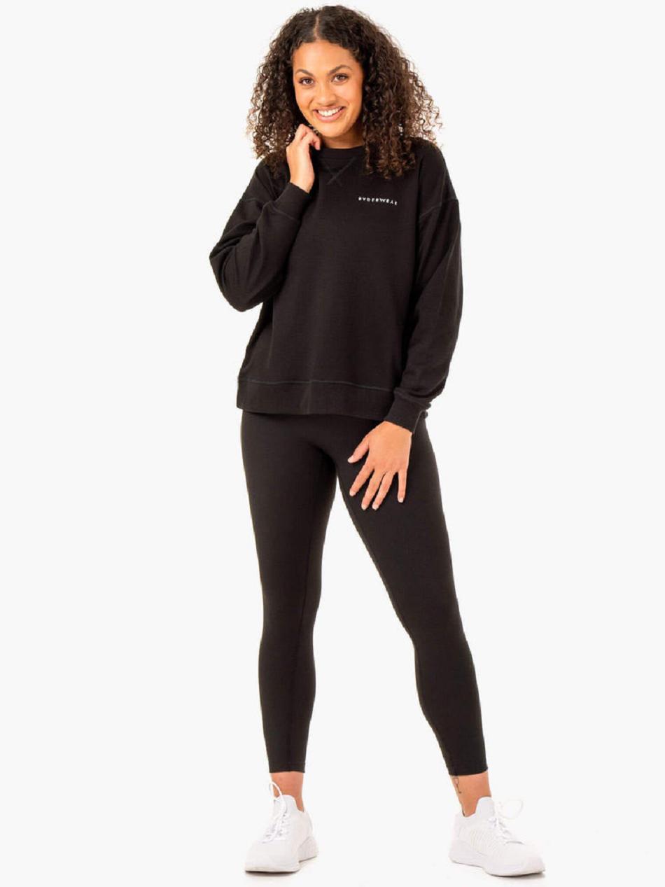 Black Women's Ryderwear Recover Lightweight Sweaters | 634Y12736