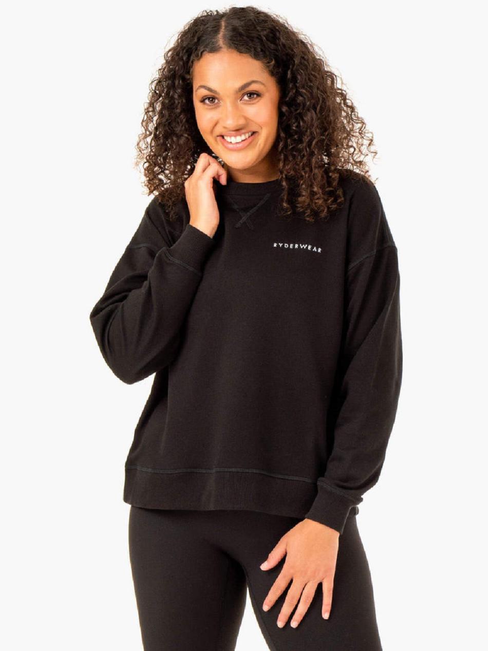 Black Women\'s Ryderwear Recover Lightweight Sweaters | 634Y12736