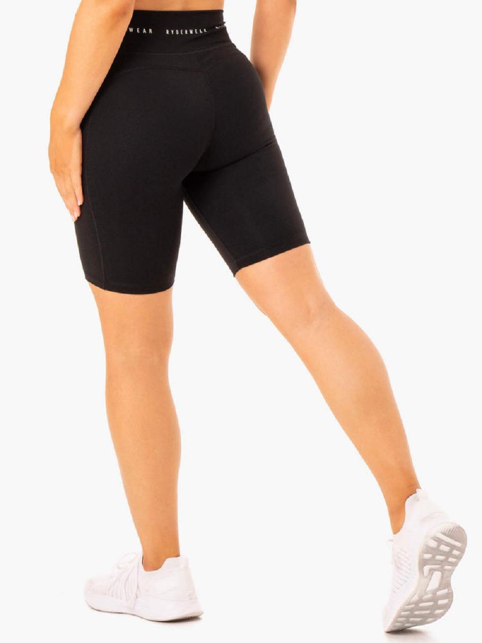 Black Women's Ryderwear Reflex High Waisted Bike Shorts | ES5325554