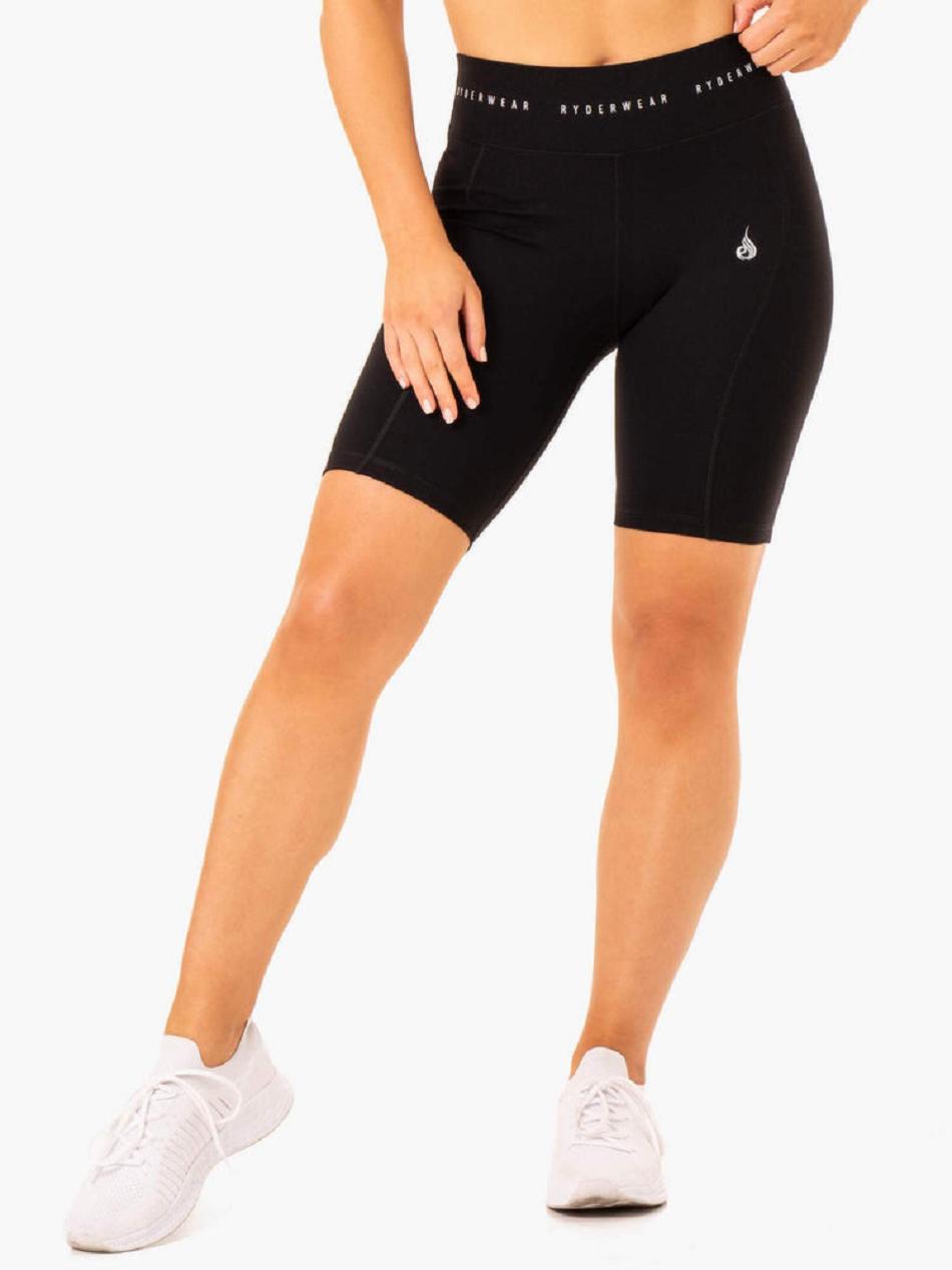 Black Women\'s Ryderwear Reflex High Waisted Bike Shorts | ES5325554