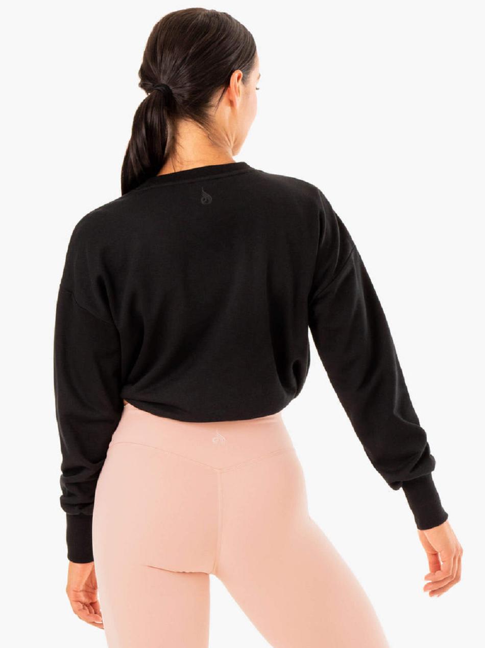 Black Women's Ryderwear Replay Sweaters | 72YH58569