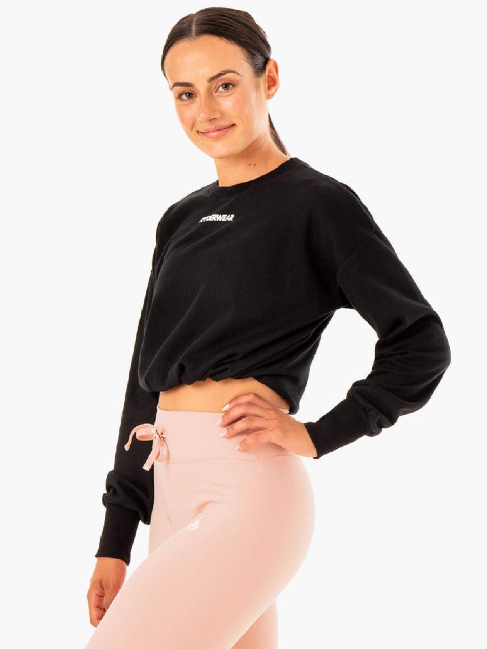 Black Women's Ryderwear Replay Sweaters | 72YH58569