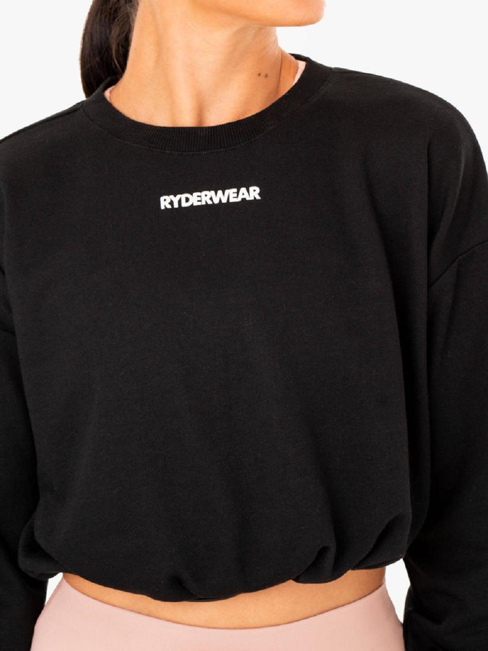 Black Women's Ryderwear Replay Sweaters | 72YH58569