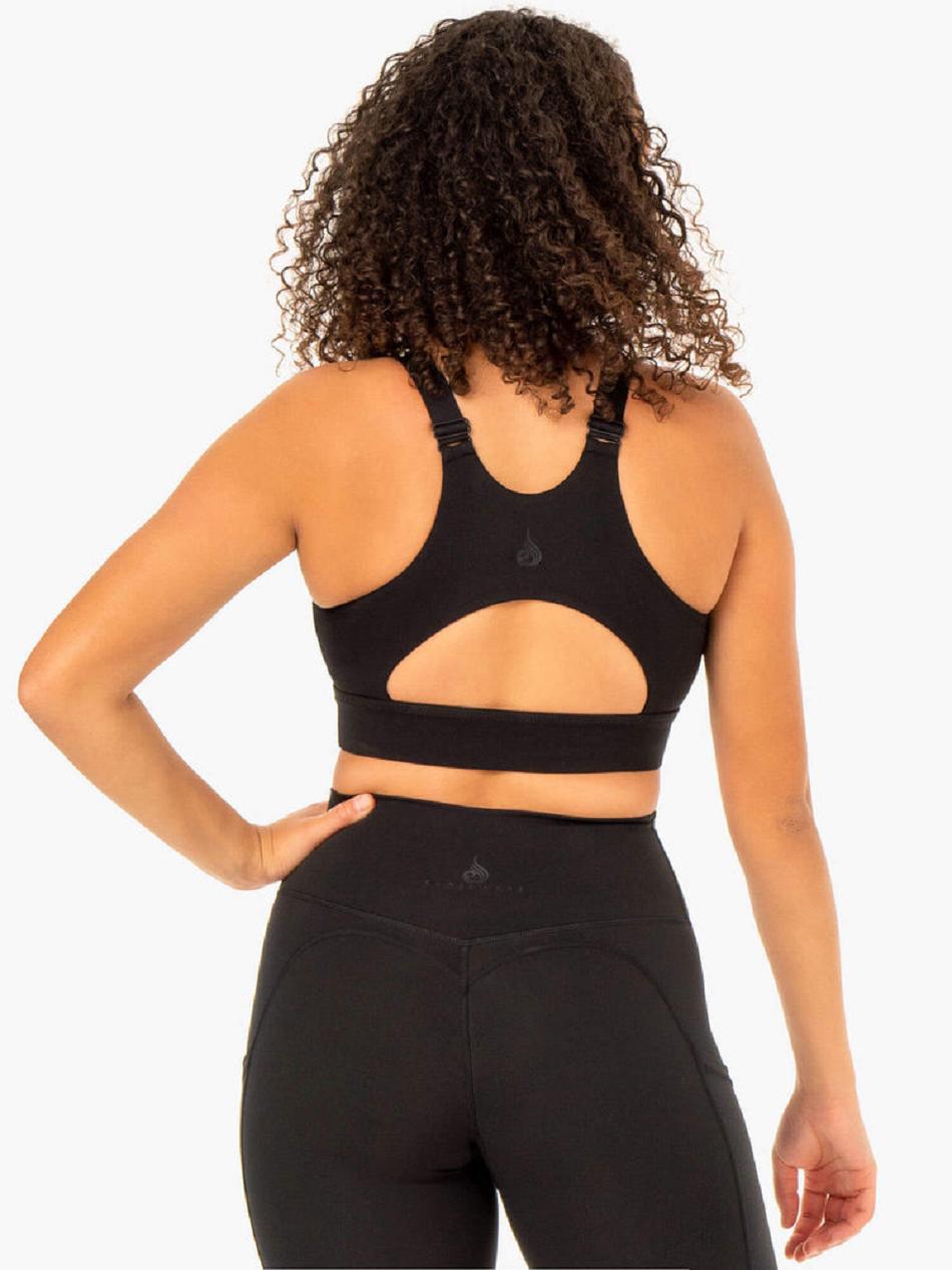 Black Women's Ryderwear Reset High Impact Sports Bras | 6Y5722988