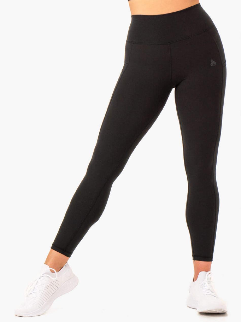 Black Women's Ryderwear Reset High Waisted Pocket Leggings | 41EW52250