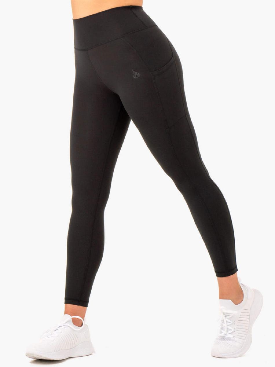 Black Women's Ryderwear Reset High Waisted Pocket Leggings | 41EW52250