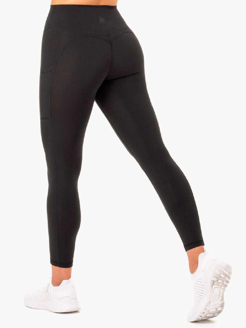 Black Women\'s Ryderwear Reset High Waisted Pocket Leggings | 41EW52250