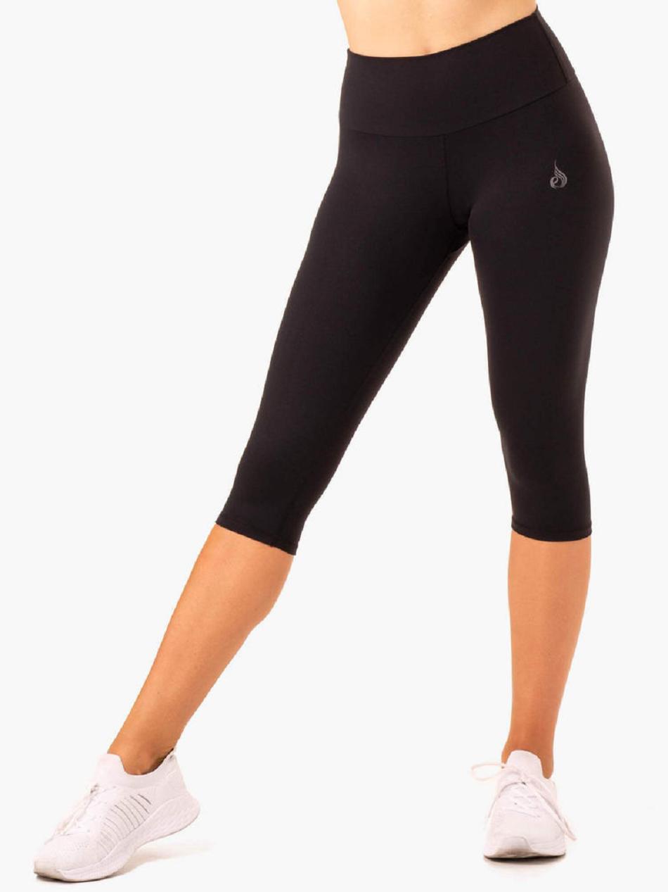 Black Women\'s Ryderwear Reset High Waisted Scrunch Capri Leggings | SF3973742