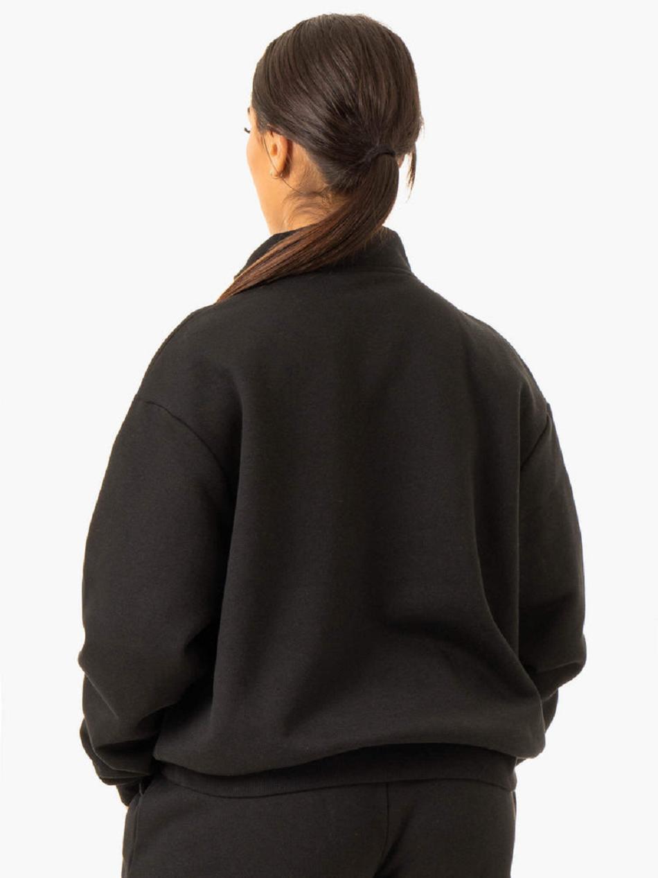 Black Women's Ryderwear Restore Half Zip Sweaters | 73JS18434