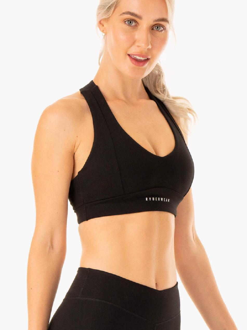 Black Women's Ryderwear Revival Sports Bras | 93S47787